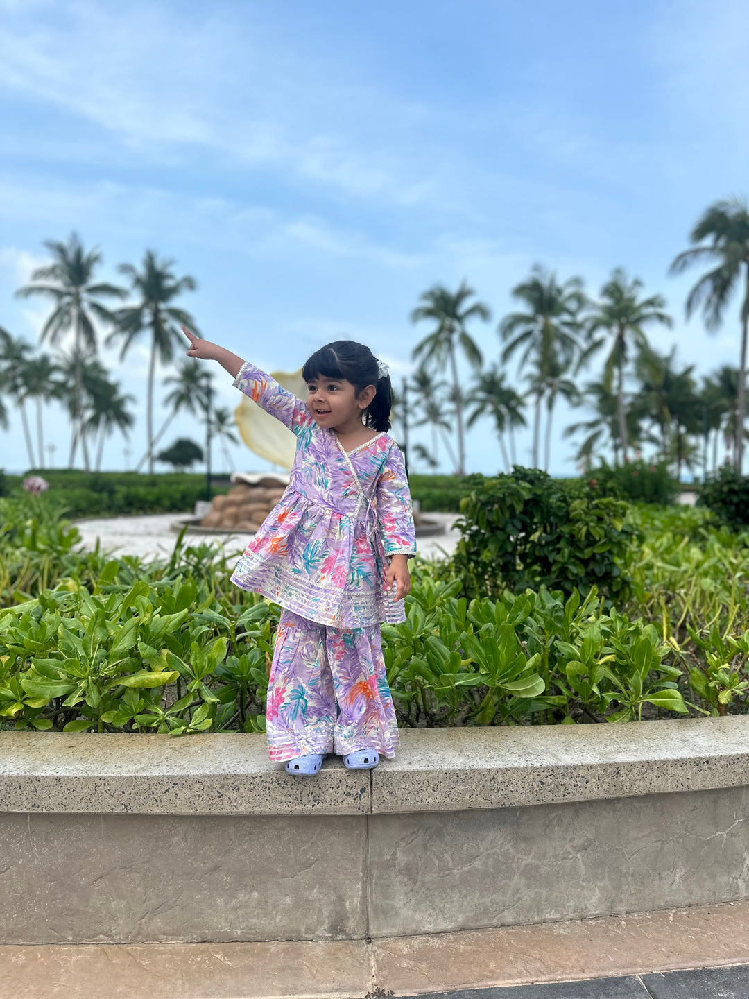 Purple Tropical Angarakha Set