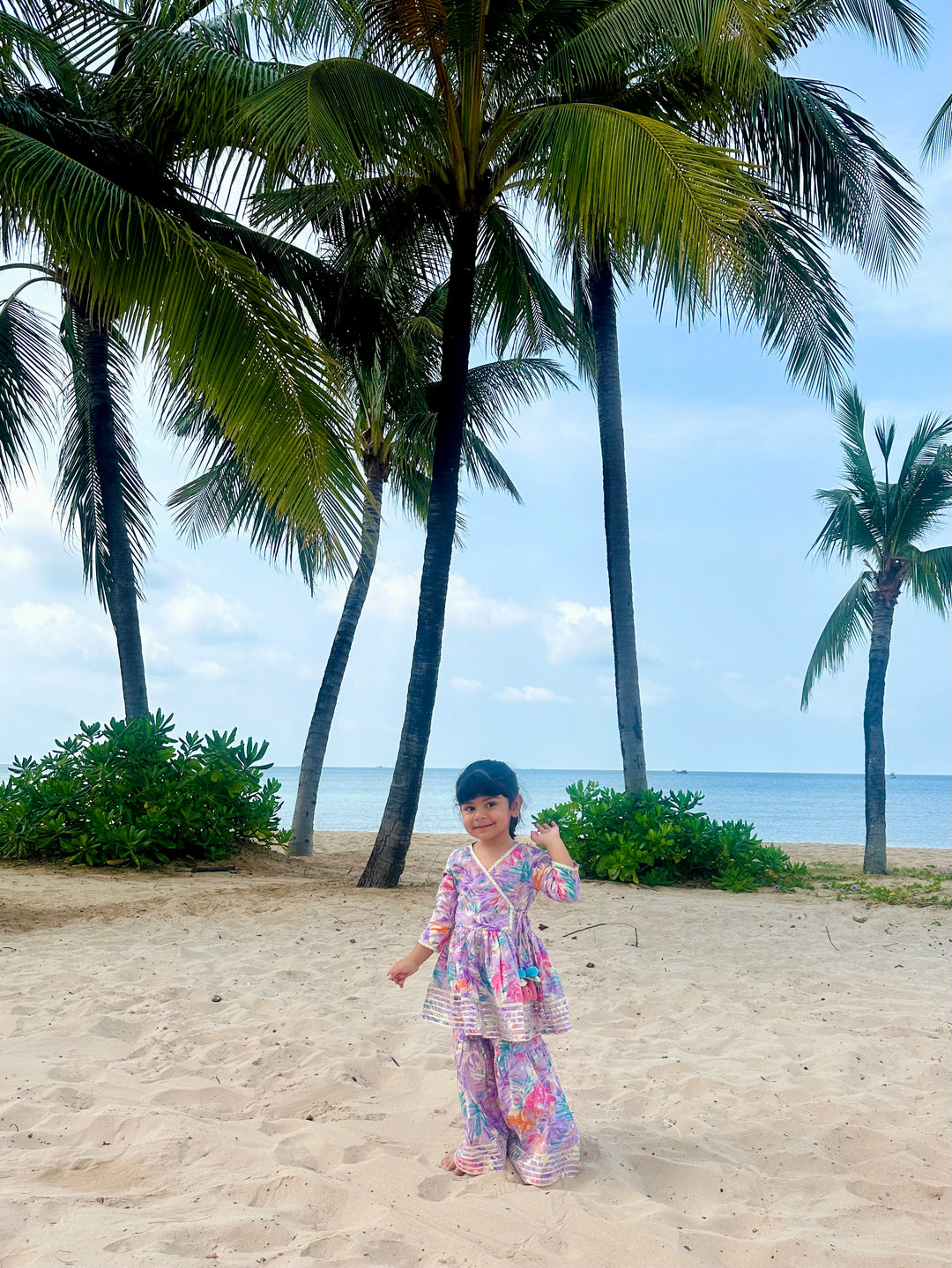 Purple Tropical Angarakha Set
