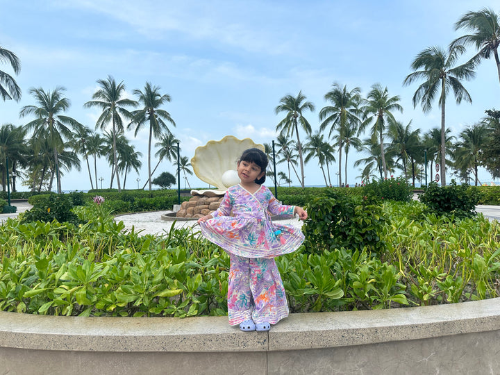 Purple Tropical Angarakha Set