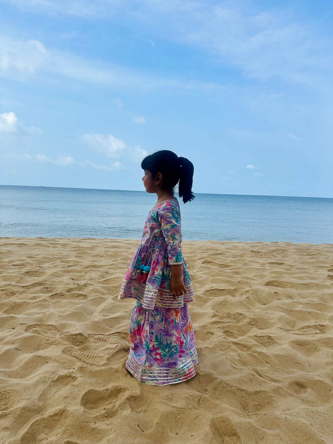 Purple Tropical Angarakha Set
