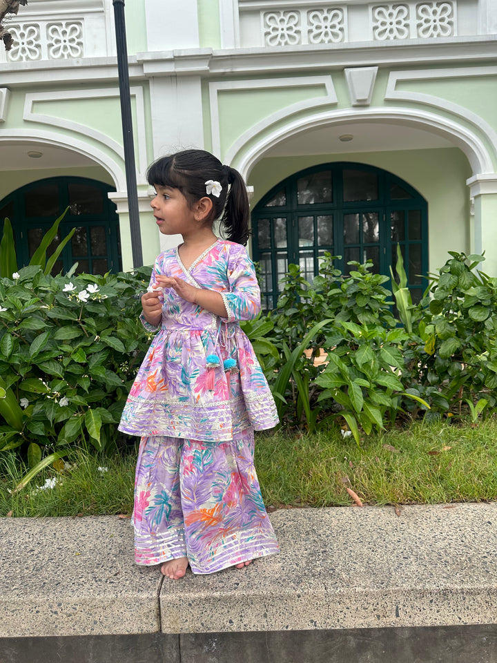 Purple Tropical Angarakha Set
