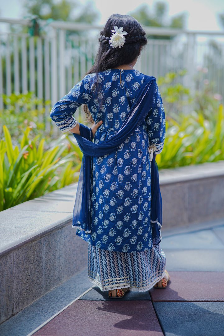Indigo Naira Cut Palazzo Set