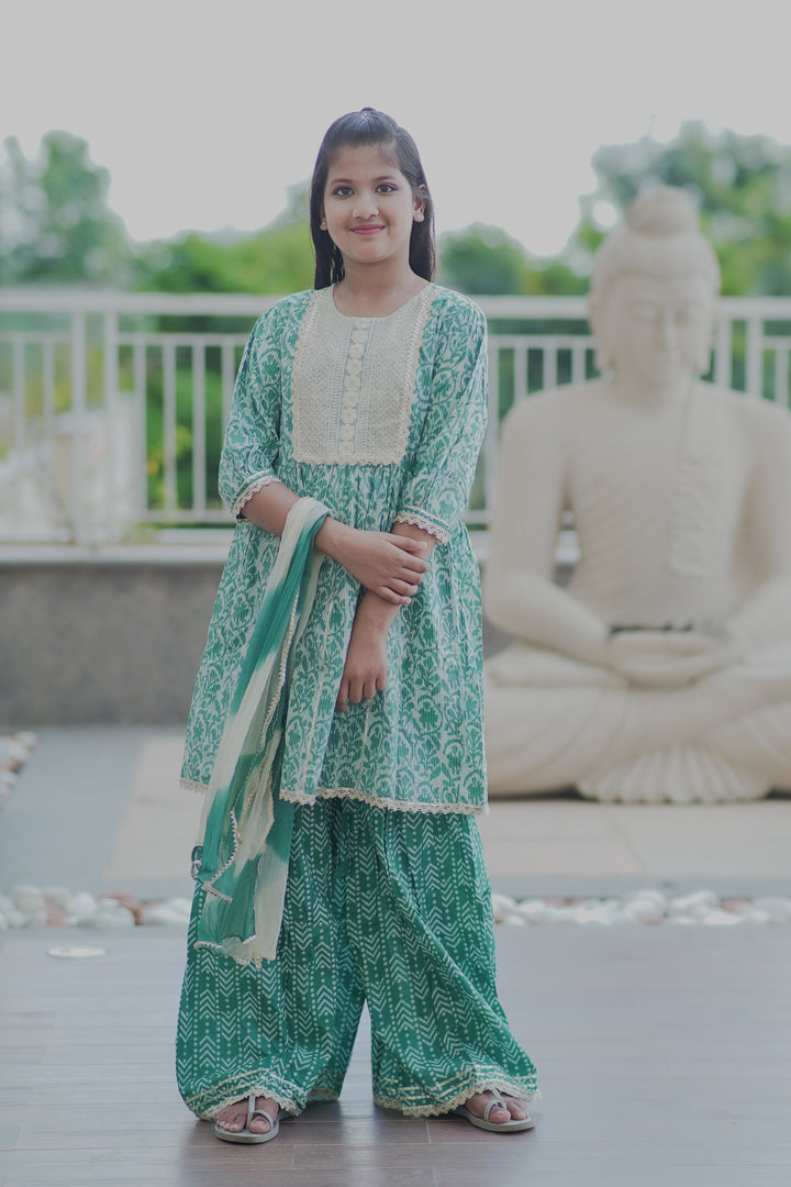 Turquoise Sharara Set