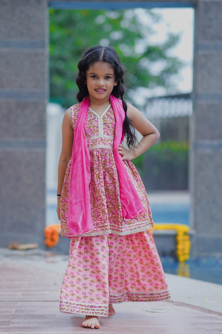 Taffy Pink Sharara Set
