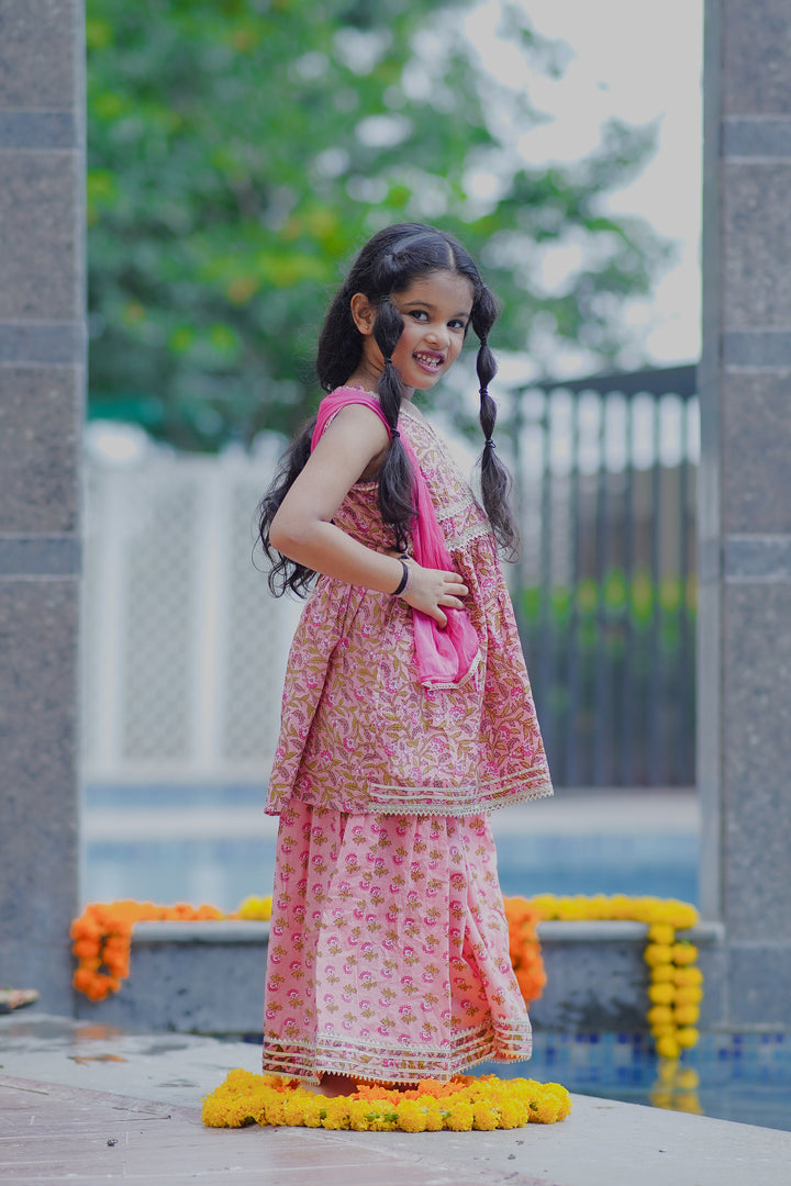 Taffy Pink Sharara Set