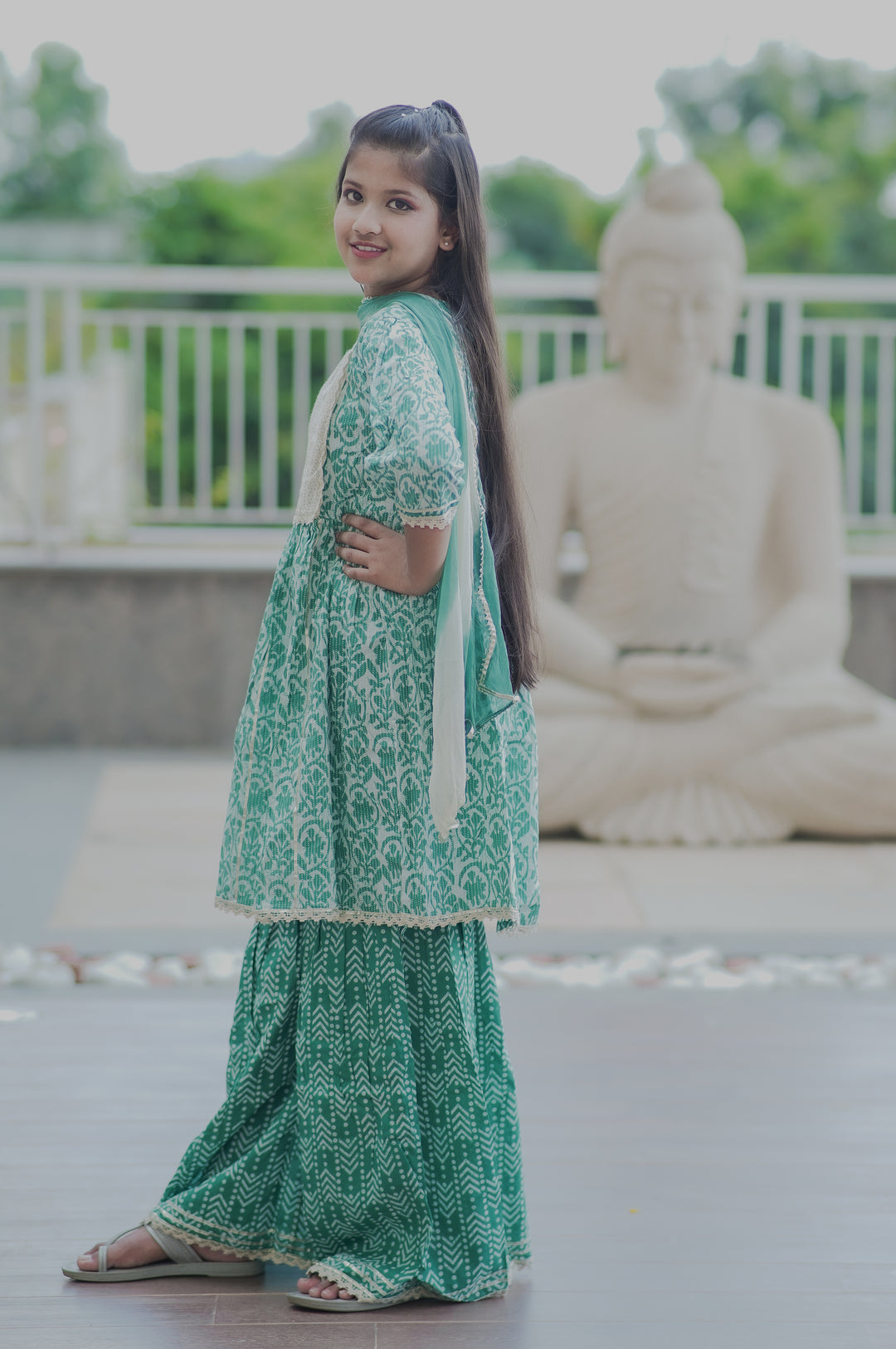 Turquoise Sharara Set