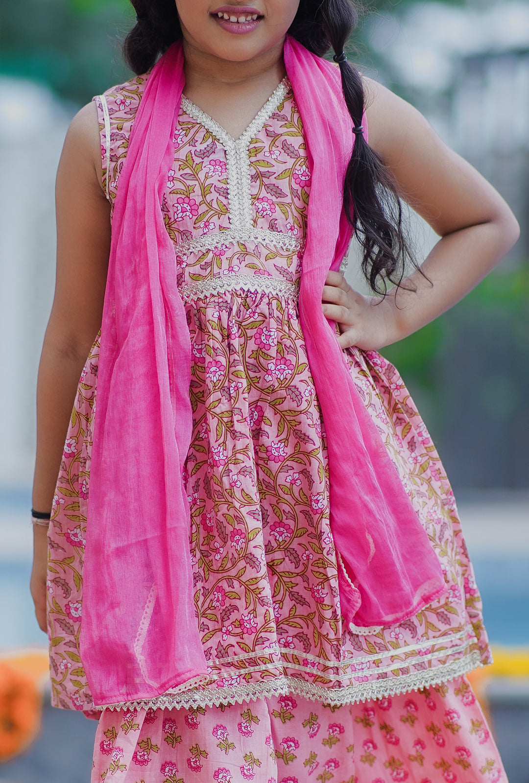 Taffy Pink Sharara Set