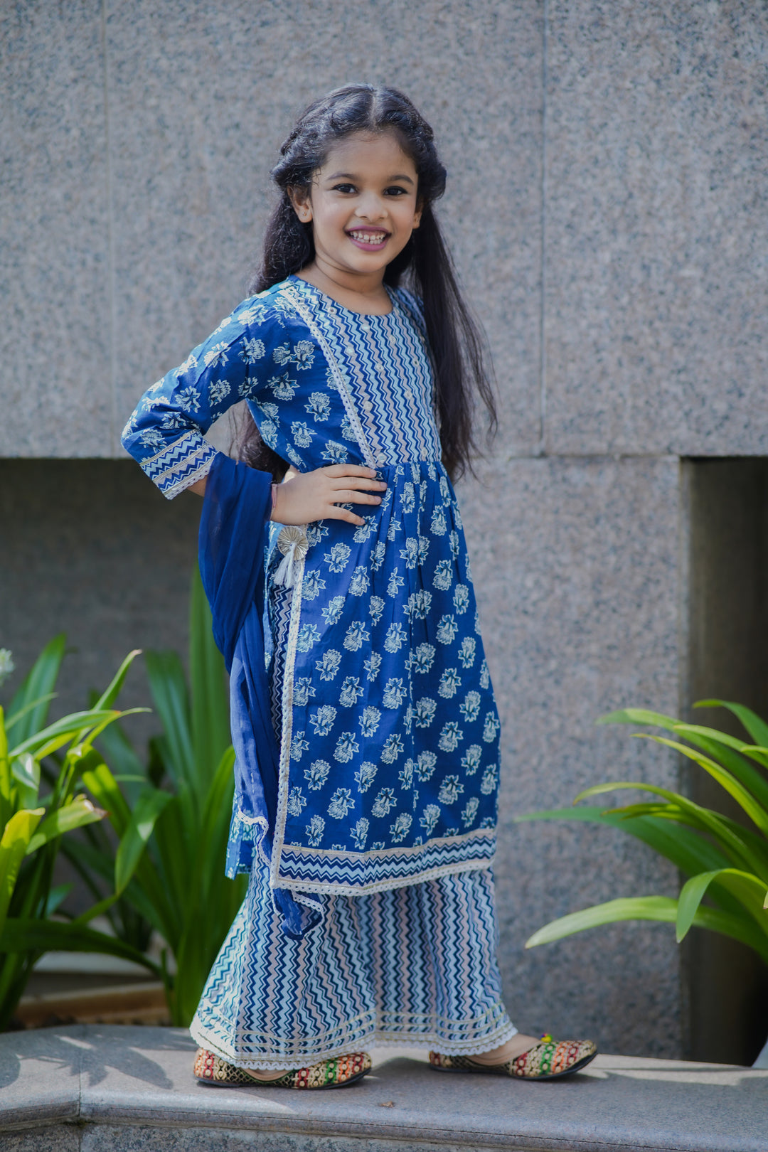 Indigo Naira Cut Palazzo Set