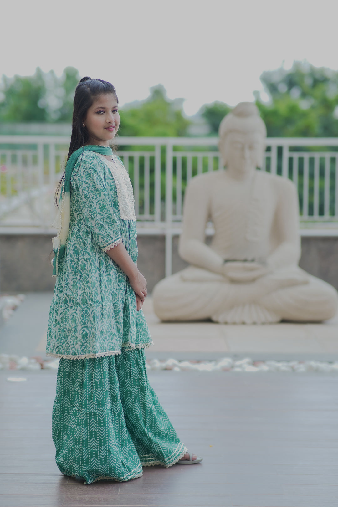 Turquoise Sharara Set