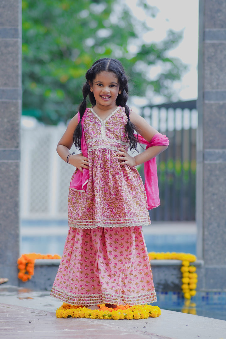 Taffy Pink Sharara Set
