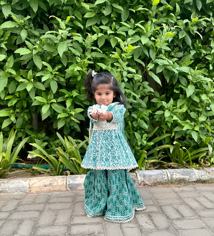 Turquoise Sharara Set